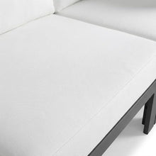 Outdoor Escape White Fabric Outdoor Patio Modular Sectional, Weather-Resistant Upholstery, Contemporary Design, Comfortable Seating, Outdoor Furniture