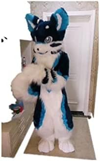 FurryMascot Black Angel Dragon Fursuit Fullsuit Blue/White