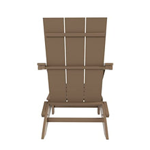 WestinTrends Ashore 8-Piece Modern Poly Folding Adirondack Chair Set Weathered Wood