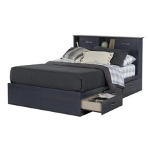 Home Square 2-Piece Full Mates Bed & Nightstand Set Blueberry