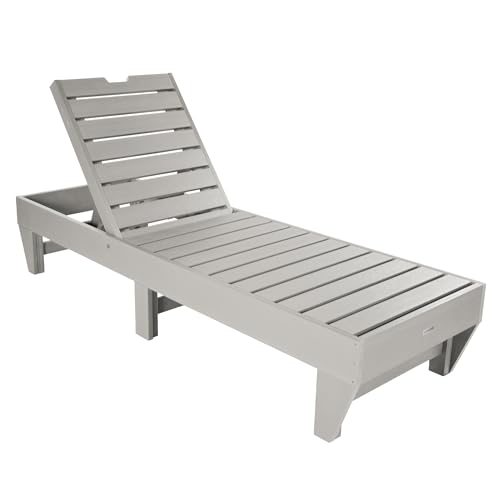Highwood Professional Commercial Grade Pinehurst Chaise Lounge, Harbor Gray