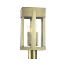 Livex Lighting, 28964-01, Berksford Collection, 2 Light Antique Brass Large Outdoor Post Top Lantern with Clear Glass