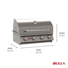 Bull Outdoor Products Outlaw 30-Inch Built-In Natural Gas Grill Bundle – Stainless Steel Outdoor Kitchen – Includes Double Access Doors, Double Drawers, Vent Panels & Grill Cover