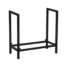 EliteBloom Wrought Iron Wood Storage Rack Bracket Fireplace Firewood Stand Timber Stacking Single Layer,