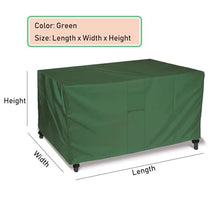 Durable 2pcs 420D HEAVY DUTY Outdoor Garden Furniture Cover for Sofa Table Chair Patio Waterproof Wind-Proof Anti-UV Against Rain(Green,260x135x82cm)