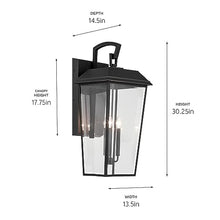Kichler Mathus 3-Light Outdoor Wall Light Textured Black