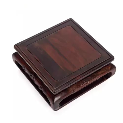 Bonsai Pedestal Vase Pedestal Stands Solid Wood Base, Square Teapot, Buddha Statue Base, Vase, Handicraft Ornament Bracket, Used in Living Room, Office, Hotel, Etc. Planter Stand Plant Holder(Large)