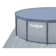 Funsicle Oasis Above Ground Metal Frame Swimming Pool Set – with FB1800S AutoSkimmer Pump, Ladder, Cover, Cloth & Deluxe Maint. Kit, 16' x 48", Round, Gray