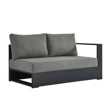 Modway Tahoe Aluminum Modular Right-Facing Outdoor Patio Loveseat in Gray Charcoal with Weather-Resistant Cushions, Couch for Garden Backyard, Poolside