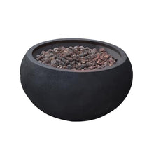 York Fire Table Outdoor Fire Pit 27" x 27" Cast Concrete Round Firepit Includes Lava Rocks 45,000 BTUs Outdoor Fireplace for Patio Furniture Set, Deck, Porch, Outdoor Heater - Natural Gas