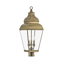 Livex Lighting 2594-01 Exeter Traditional 3 Light Antique Brass Post-Top LantermAntique Brass