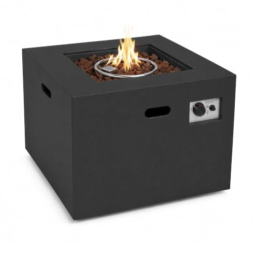 Kinger Home Kai 32-Inch Square Propane Fire Pit Table, Alloy Steel Outdoor Fire Pit with 50,000 BTUs, CSA-Certified, Includes a Burner lid, Lava Rocks and Weather Resistance Cover