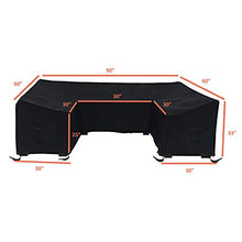 Patio U Shape Sofa Cover 18 Oz Waterproof - 100% UV & Weather Resistant Customize Outdoor Sofa Cover with Air Pockets and Drawstrap with Snug Fit (33" H X 90" W x 30" D, Black)