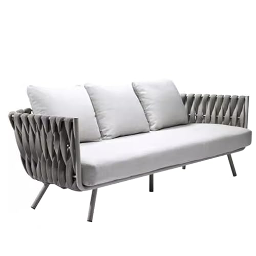 KPHYMOD Outdoor Sofa, Outdoor Furniture with Waterproof Thick Cushions, Modern Patio Sofa Deep Seating for Outdoor Garden Porch Blackyard(Size:29.5X70.9X27.6inch)