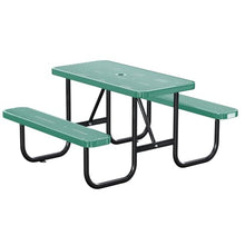 Metal Picnic Tables, Commercial Rectangular Picnic Table and 2 Benches Set