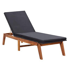 WANGKENSU Chaise Lounge,Outside Tanning Chairs,Outdoor Set for Patio, Deck, and Poolside, 2 pcs with Table Poly Rattan and Solid Acacia Wood (Black+Light Woodmaterial 78.7" x 23.6" x (13.4")