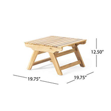 GDFStudio Outdoor Acacia Wood 4 Seater Chair Set with Side Table and Coffee Table, and White