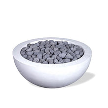 29" Premium Vivid 2" Concrete Fire Bowl - (Ivory-White) Cement Round Natural Gas Fire Pit - Outdoor Fire Table with Key Valve GFRC (29" Diameter x 13" High) - E-VIVID2-I-NG