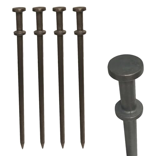 Moose Supply Double Head Heavy Duty Steel Tent Stakes 40 Inch 50-Pack