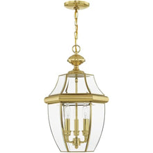 Livex Lighting 2355-02 3-Light Outdoor Hanging Lantern, Polished Brass