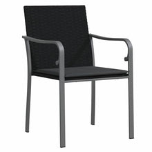 FUDUGEHMIOFWFJJ Modern 7-Piece Outdoor Dining Set, Black and Grey PE Rattan Patio Furniture with Table and Chairs, All-Weather Garden Set for Backyard, Balcony, Terrace