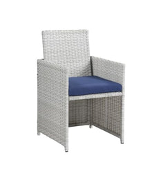Neojoyoenix Paitalyi 9PCs Blue Fabric & Wicker Bistro Set