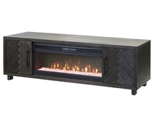 Modern Wood 65" Fireplace Console with Doors Entertainment Fully Assembled Brown