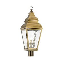 Livex Exeter Collection 2606-01 Transitional Three Light Post-Top Lantern Antique Brass