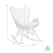 Armen Living Fanny Outdoor Patio Rocking Chair Dark Eucalyptus and Truffle