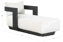 SAFAVIEH Couture Outdoor - Leilani Chaise Lounge - Dark Grey & White Removable Cushion - Modern Aluminum Outdoor Lounger for Patio, Deck, Poolside & Backyard, 16.9" Seat Height (CPT4030A)