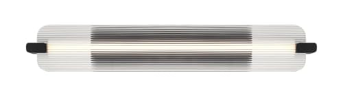Eurofase Neoness 1-Light LED Outdoor Wall Sconce – 34.25" Matte Black Modern Exterior Wall Light, Clear Glass Shade, Wet-Rated for Porch, Patio & Entryway