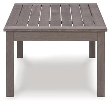 Signature Design by Ashley Hillside Barn Outdoor Coffee Table, Weather Resistant Engineered Resin Polymer Wood-Look Patio Cocktail Table with Aluminum Substructure, Light Brown, Quick Assembly