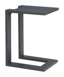 Tudi Side Table Black, Black End Table, Modern Style, Powder Coated Aluminum Rectangular Shape Tabletop, Aluminum, Outdoor Living, 17.7" W x 14.2" D x 24" H