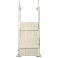 Heavy-Duty 4-Step Above-Ground Pool Ladder with Handrails & Anti-Slip Steps – 400lbs Capacity, for Flat-Bottom Pools (Up to 60" Deck), Durable Plastic,Sand-Fill System