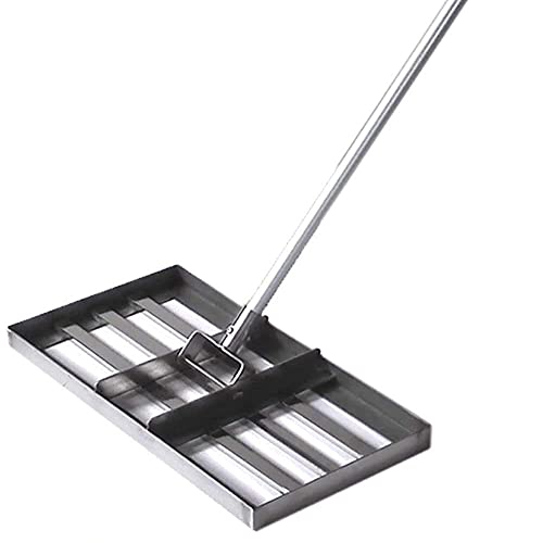 Aikimfuly Golf Garden Grass,Lawn Leveling Rake- 53in Stainless Steel Pole- Level Soil with 20 x 10 Heavy Duty Soil Lawn Leveler Tool for House Garden Yard Golf