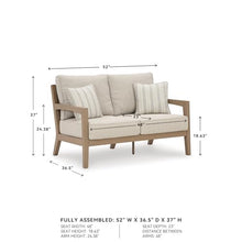 Signature Design by Ashley Hallow Creek Outdoor Loveseat with Cushion, Heavy Duty Weatherwood Frame, Nuvella High-Performance Fabric for Deck Or Patio, Driftwood, 52" W