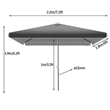 USZWBY 1.8M×2.2M Rectangular Garden Parasol,Large Market Umbrella,Outdoor Sun Shade for Patio/Beach/Pool