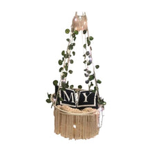 Macrame Hammock Swing Chair, Ecru, One Size, Handmade Cotton Rope, 23.6 x 31.5 in Seat/Back, 220.5 lb Capacity, Scandinavian Style, Includes Steel Anchor & Hook