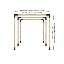 TOJAGRID Any Size Double Pergola Kit for 4x4 Wood Posts