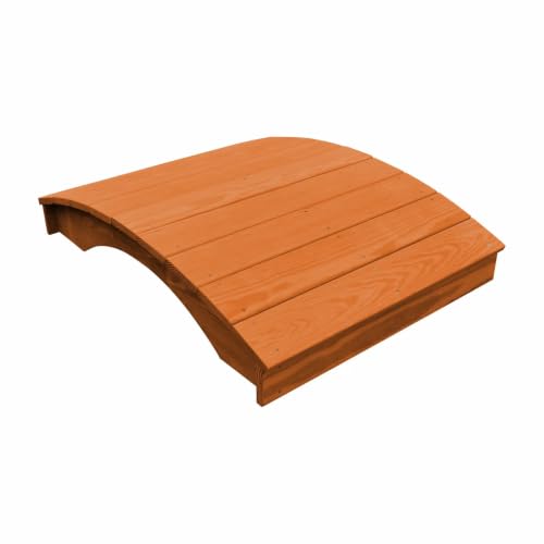 Keystone Amish Co. Pressure Treated Pine Plank Garden Bridge, 3' x 4', Redwood Stain