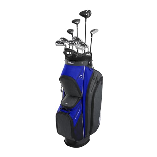 Wilson Men's PlayerFit™ Complete Golf Set with Cart Bag Blue/Black