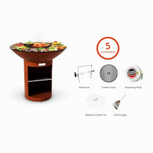 ARTEFLAME Charcoal BBQ Grill and Fire Pit Bundle Rustic Brownish-Red