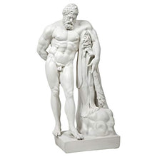 Design Toscano Farnese Hercules Greek Hero, Man of Strength Indoor/Outdoor Garden Statue, 30 inches tall, Cast Stone Resin, Antique Stone Finish