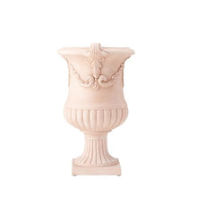 Christopher Knight Home Gary MGO Round Planters Set of 2, Outdoor Flower Pots with Floral Relief Carvings, Classical Garden Urn with Drainage Hole, Patio Urn Planters for Garden, Terracotta