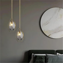 Classic Glass Pendant Light Fixture - 77cm Long Plate Chandelier with