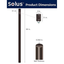 Solus 7-Foot Direct Burial Lamp Post – Outdoor Aluminum Light Pole with 120V Convenience Outlet – Fits Standard 3" Fixtures – Black, Bronze, or White – Made in USA, (Bronze, Set of 4)