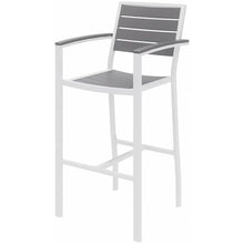 Home Square 3 Piece Aluminum Patio Bar Stool Set Gray and White