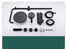 ZREVSB Surface-Mounted Button Shower Rain Brass Gun Gray Set Wall Hanging Black Faucet