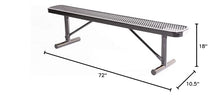 COATEDOUTDOORFURNITURE Bench, Black, Expanded, 6Ft, No Back, Portable