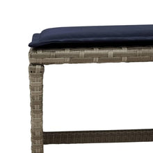 LKJephalotrope 15 Piece Garden Dining Set, Grey Poly Rattan Outdoor Furniture with Navy Blue Cushions, Patio Table and Chairs with Stools, Space-Saving Cube Set for Backyard